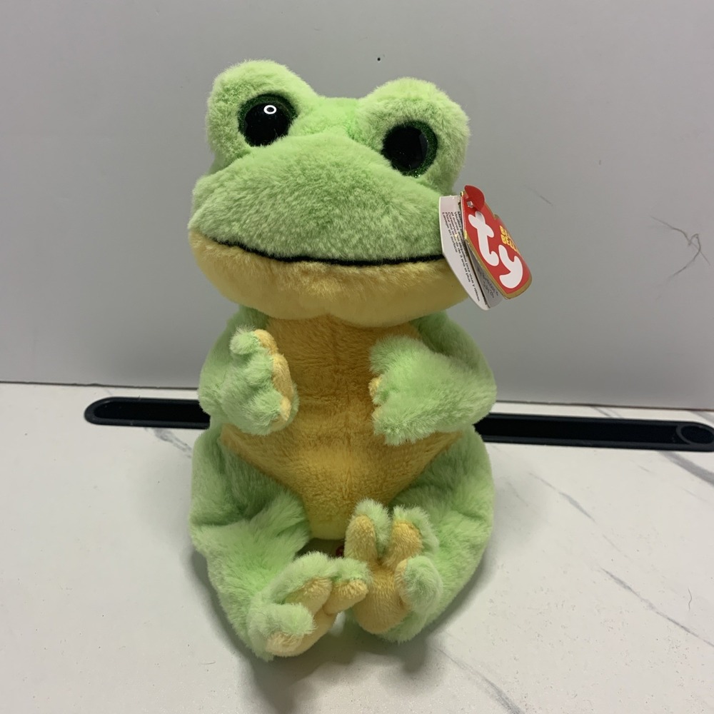 Ty Beanie Bellies Snapper Frog Plush 8" Green Yellow Retro Indie Toy WT